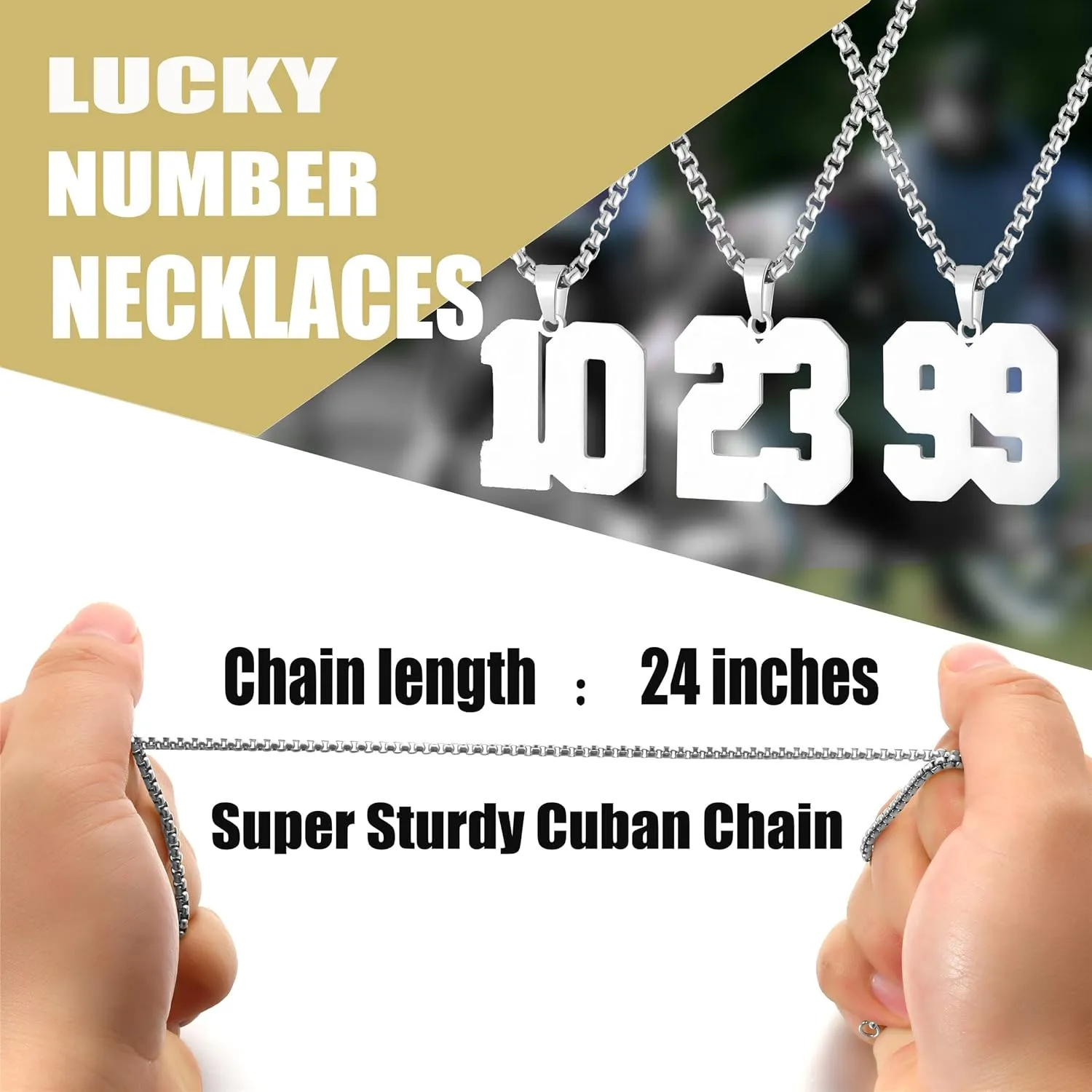 SKQIR Number Necklace for Men Black Baseball Jersey Number Pendant for Boys Athletes Number Chain Pendant for Boys Sport Stainless Steel necklace Stocking Stuffers Christmas New Year Gifts for Men