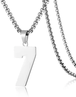 SKQIR Number Necklace for Men Black Baseball Jersey Number Pendant for Boys Athletes Number Chain Pendant for Boys Sport Stainless Steel necklace Stocking Stuffers Christmas New Year Gifts for Men