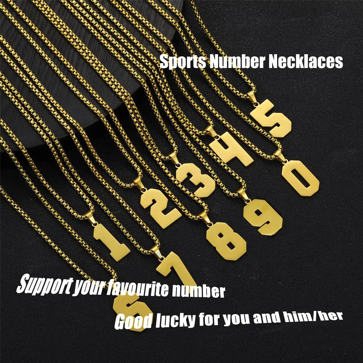 SKQIR Number Necklace for Men Black Baseball Jersey Number Pendant for Boys Athletes Number Chain Pendant for Boys Sport Stainless Steel necklace Stocking Stuffers Christmas New Year Gifts for Men