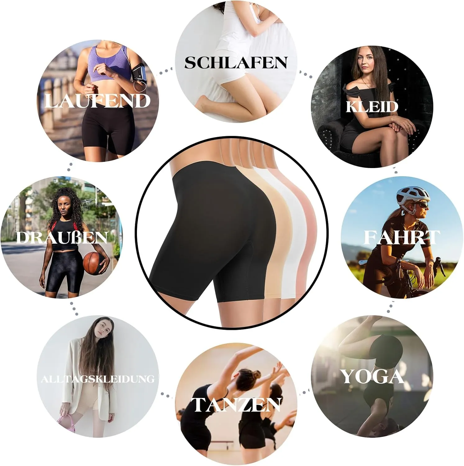 Slip Shorts for Women Under Dresses, Seamless Anti Chafing Shorts Summer, Biker Shorts for Women