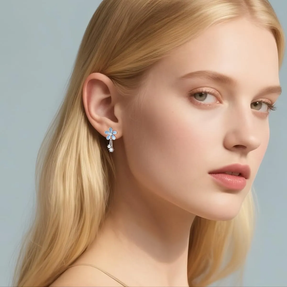 SLUYNZ 925 Sterling Silver Pretty Flowers Earrings Studs for Women Teens Elegant CZ Flowers Studs Earrings