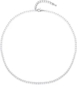 Small Faux Pearl Necklace White Grey Pearl Choker Necklace Gold Necklace Stainless Steel Jewelry Gifts