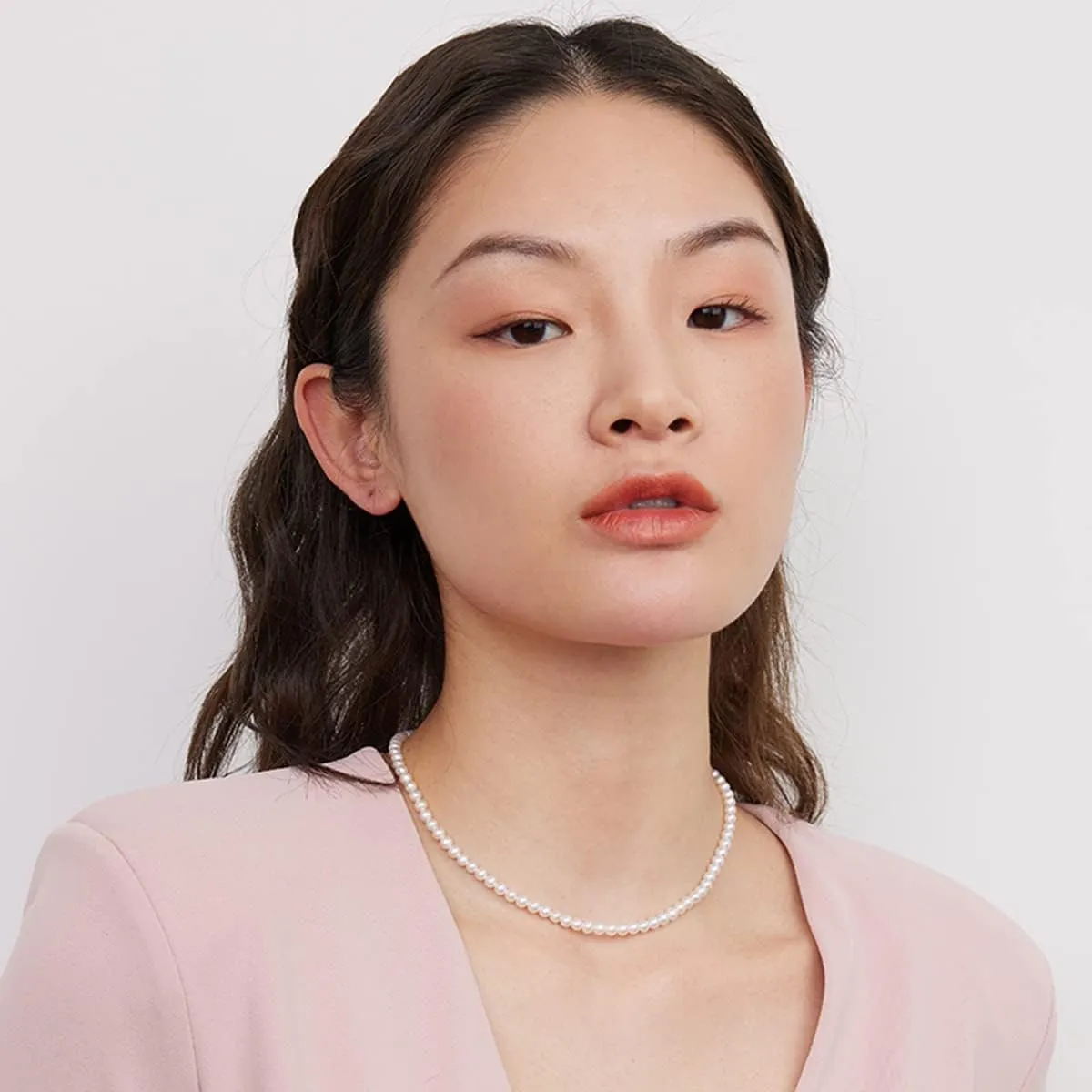 Small Faux Pearl Necklace White Grey Pearl Choker Necklace Gold Necklace Stainless Steel Jewelry Gifts