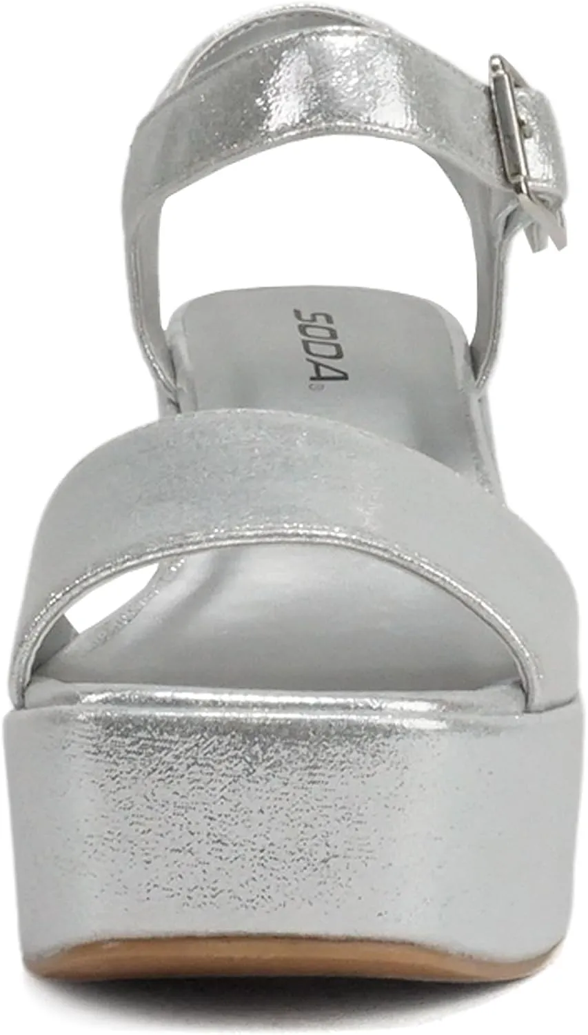 Soda Launch ~ Women Open Toe Ankle Strap Platform Chunky High Heeled Sandal