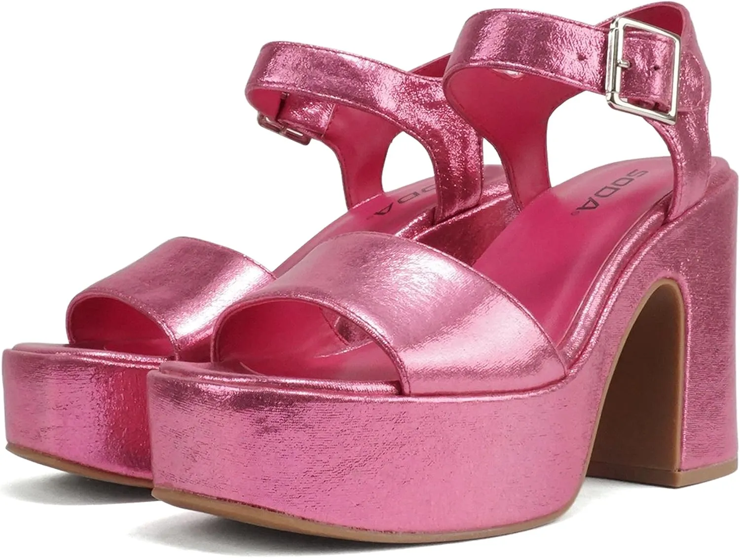 Soda Launch ~ Women Open Toe Ankle Strap Platform Chunky High Heeled Sandal