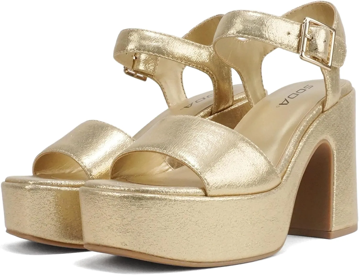 Soda Launch ~ Women Open Toe Ankle Strap Platform Chunky High Heeled Sandal