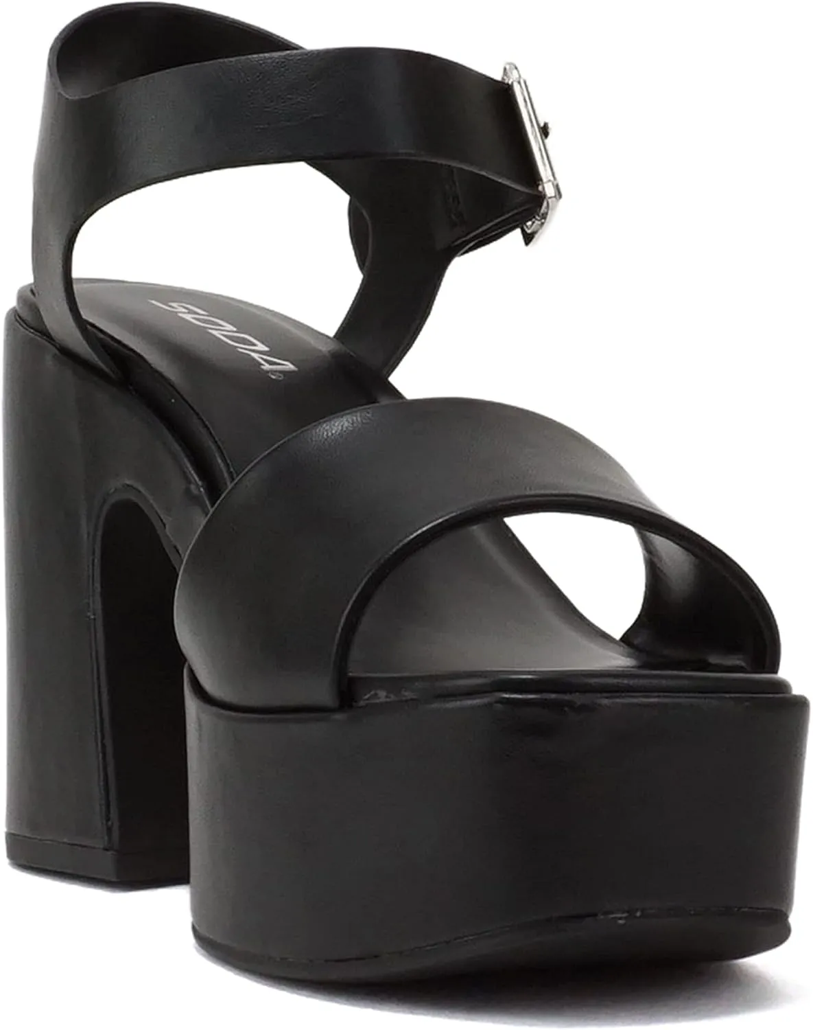 Soda Launch ~ Women Open Toe Ankle Strap Platform Chunky High Heeled Sandal