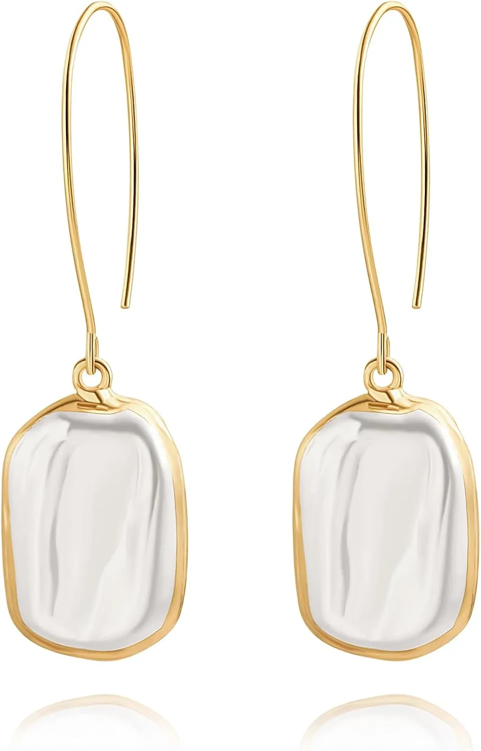 SOFYBJA Statement Long Gold Circle Simicircle Ball Dangling Earrings for Women Lightweight Circle Disc Coin Geometric Flat Brushed 18k Gold Plated Drop Dangle Hanging Hoop Earrings for women Gift for Her