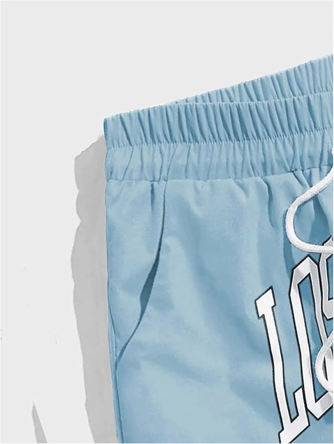 SOLY HUX Men's Drawstring Waist Athletic Shorts Workout Basketball Shorts Summer Printed Track Shorts
