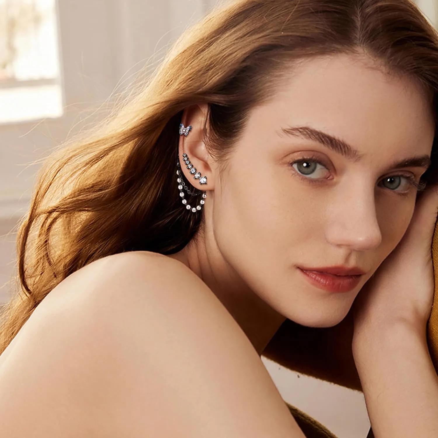 Stainless Steel Stud Earrings For Women Men 20G Cartilage Earrings Set Flat Back Earrings CZ Stud Earrings Small Hoop Earring Chain Dangle Cartilage Helix Tragus Piercing Jewelry