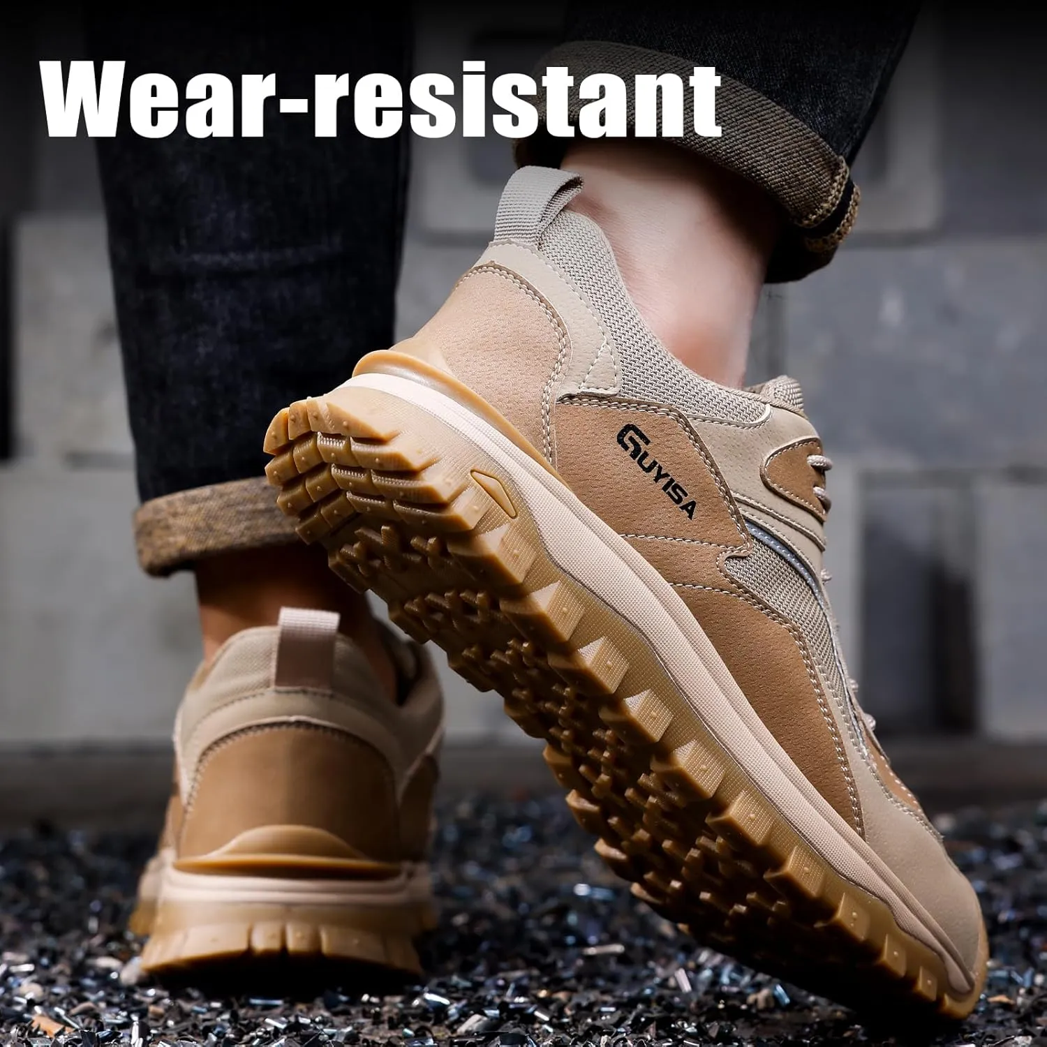 Steel Toe Shoes for Men Lightweight Work Shoes Comfortable Mens Work Boots Indestructible Safety Shoes for Men Industrial Construction Steel Toe Sneakers Soft Mens Work Shoes