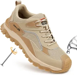 Steel Toe Shoes for Men Lightweight Work Shoes Comfortable Mens Work Boots Indestructible Safety Shoes for Men Industrial Construction Steel Toe Sneakers Soft Mens Work Shoes