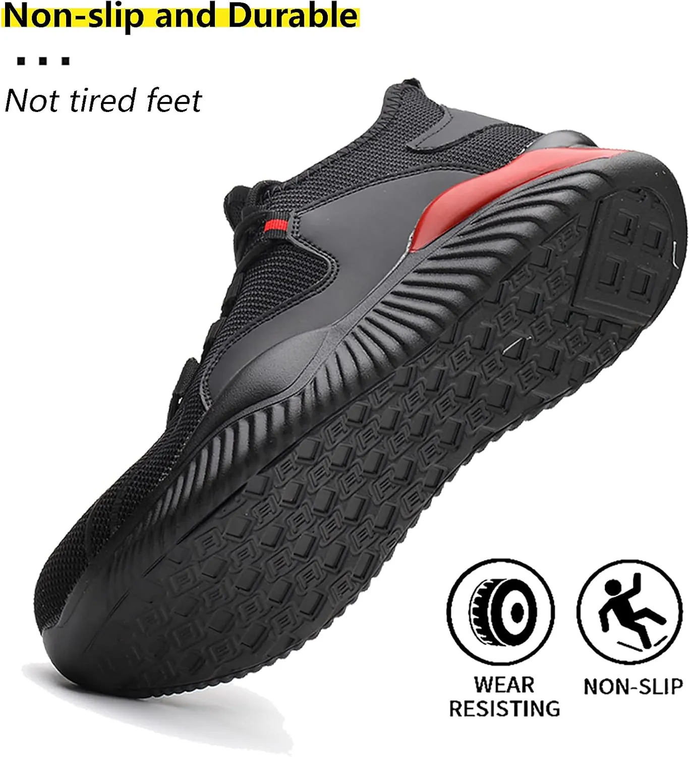 Steel Toe Work Shoes for Men Women Lightweight Industrial & Construction Slip Resistant Puncture Proof Safety