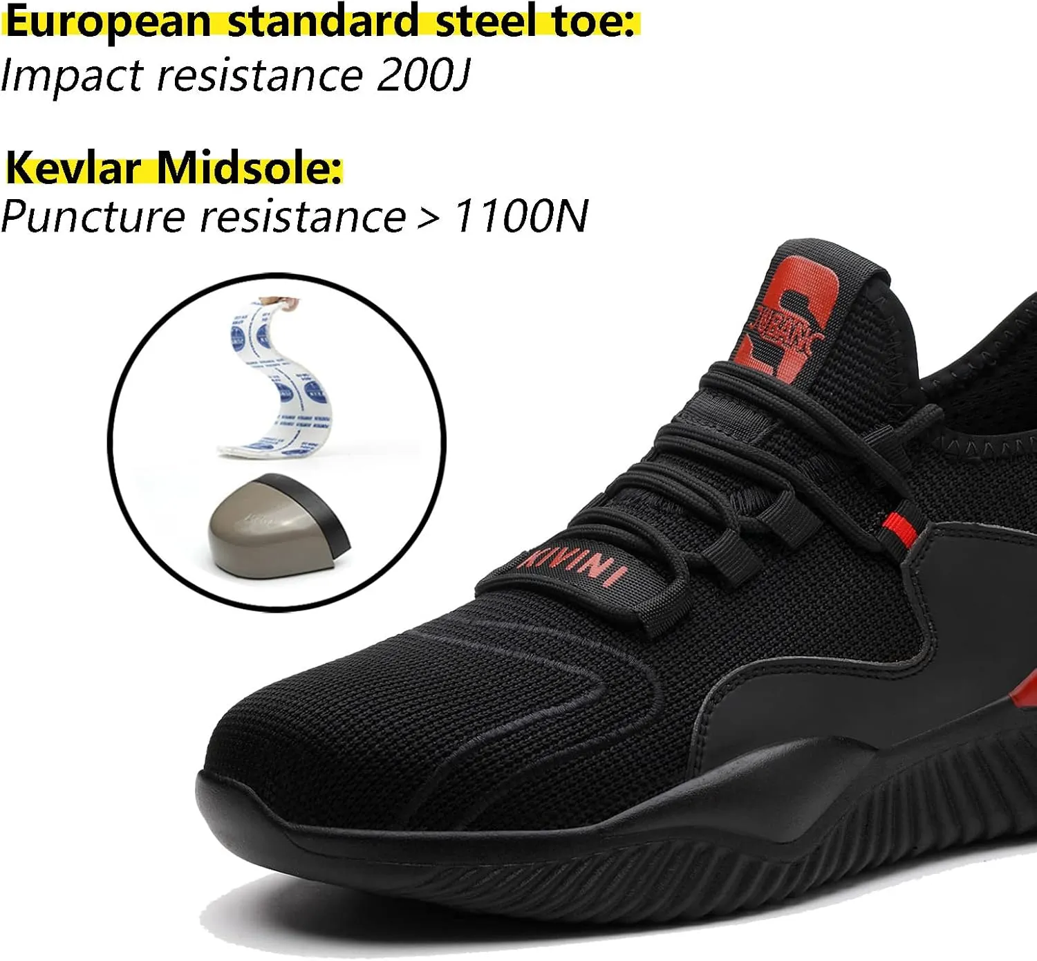 Steel Toe Work Shoes for Men Women Lightweight Industrial & Construction Slip Resistant Puncture Proof Safety