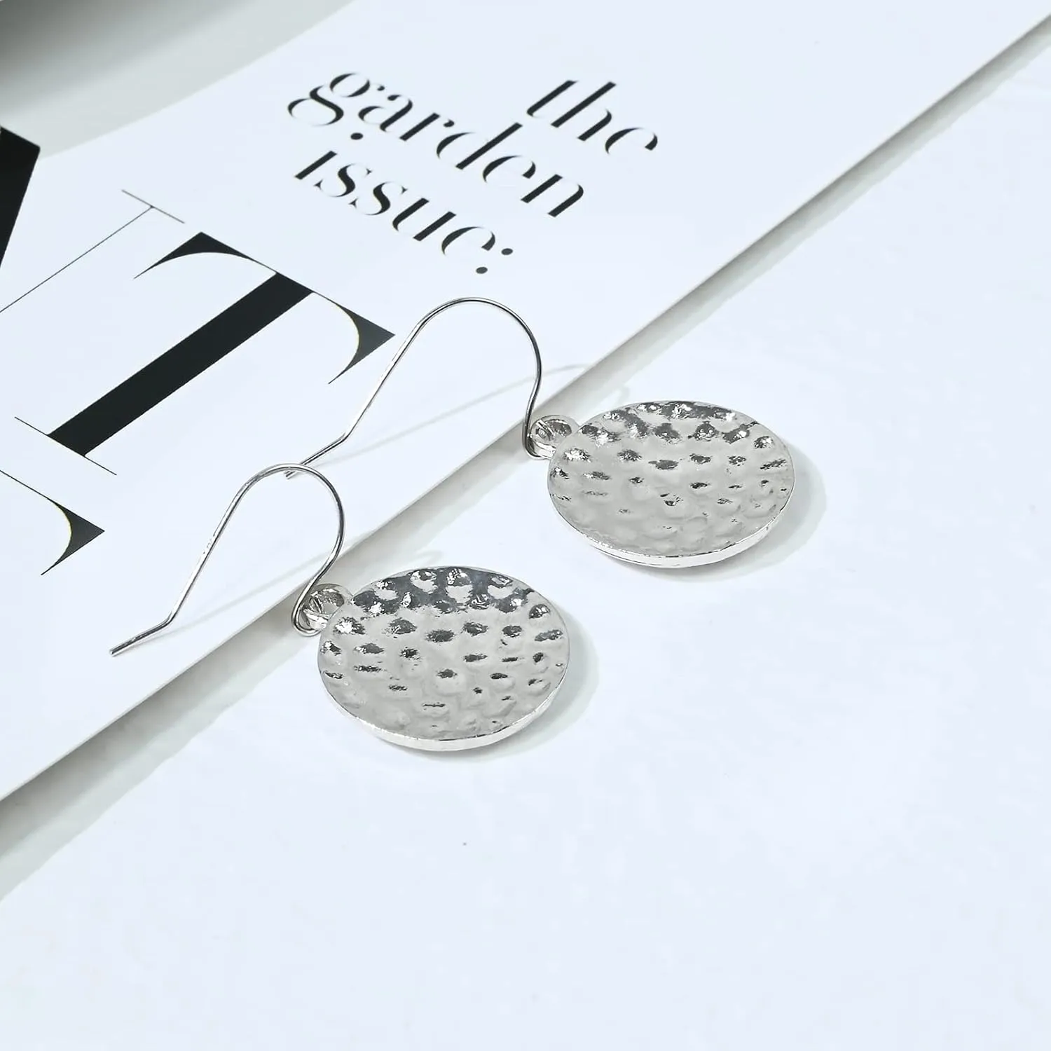 Sterling Silver Earrings, Hypoallergenic Handmade Earrings, 18mm Disc Dangle Earrings, Circle Earrings for Women, Drop Earrings Fashion Trendy