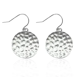 Sterling Silver Earrings, Hypoallergenic Handmade Earrings, 18mm Disc Dangle Earrings, Circle Earrings for Women, Drop Earrings Fashion Trendy