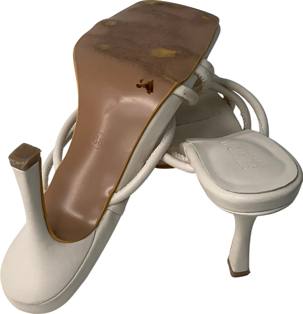 studio by charlotte Cream Strappy Heeled Mule UK 5 EU 38 