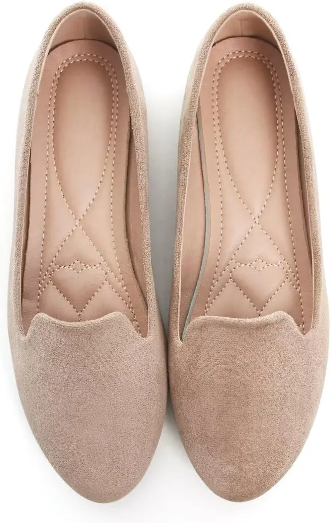 Stunner Women Cute Slip-On Ballet Shoes Soft Solid Classic Pointed Toe Flats
