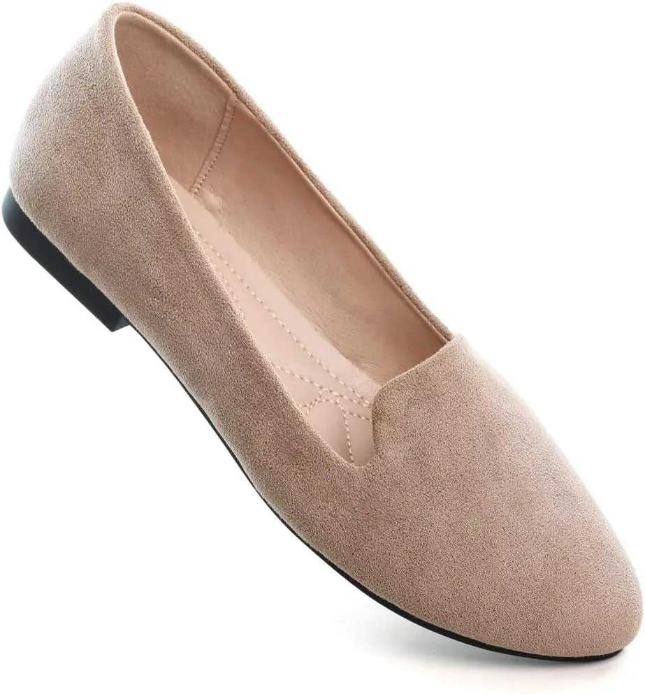 Stunner Women Cute Slip-On Ballet Shoes Soft Solid Classic Pointed Toe Flats