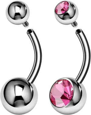 Surgical Stainless Steel Internally Threaded Belly Rings 14 Gauge Non Dangle Navel Bars Piercing Jewelry See More Sizes and Colors