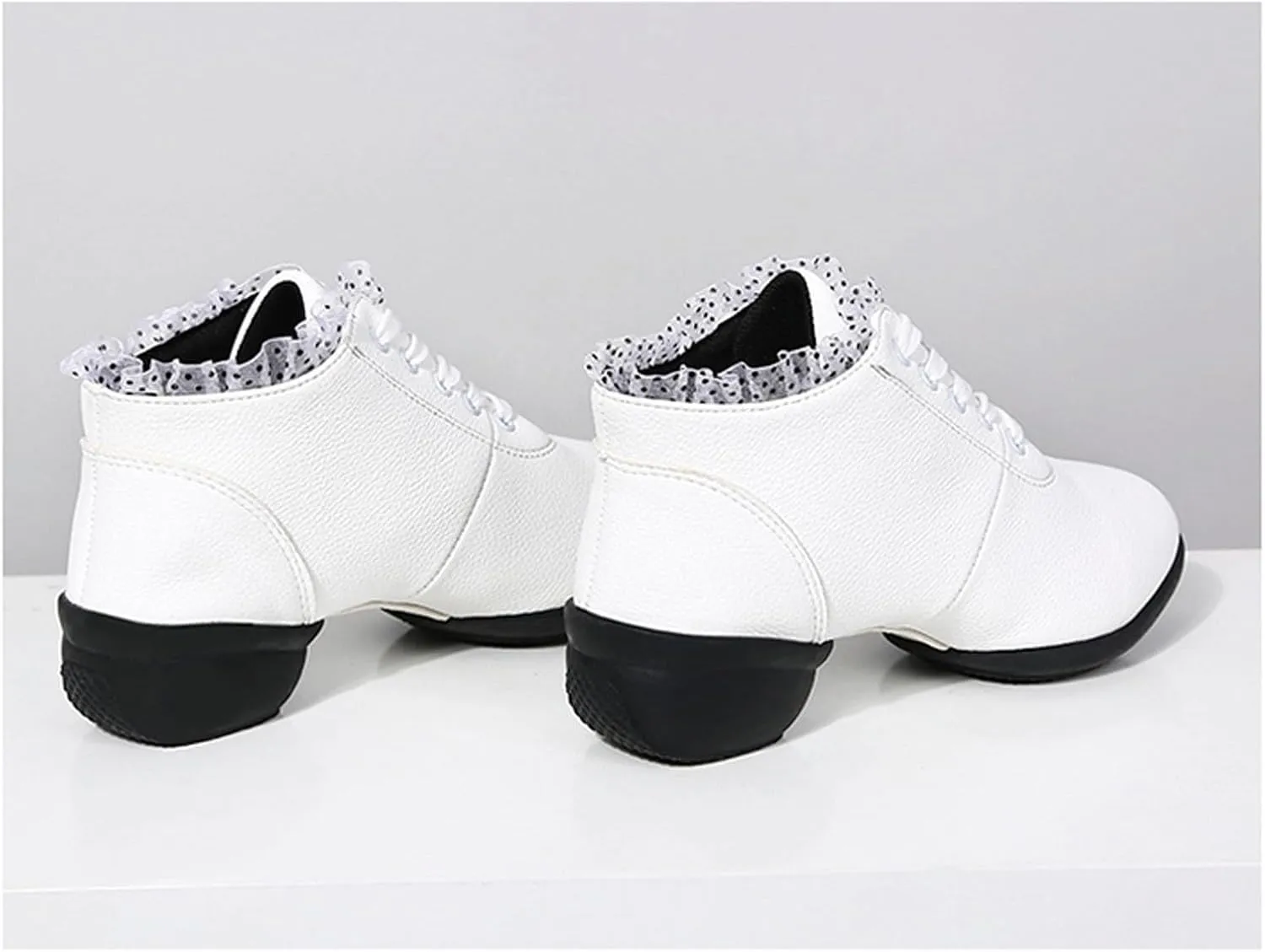 SWDZM Women's Jazz Shoes Lace-Up Dancing Walking Sneakers High Top Split Sole Modern Dance Shoes