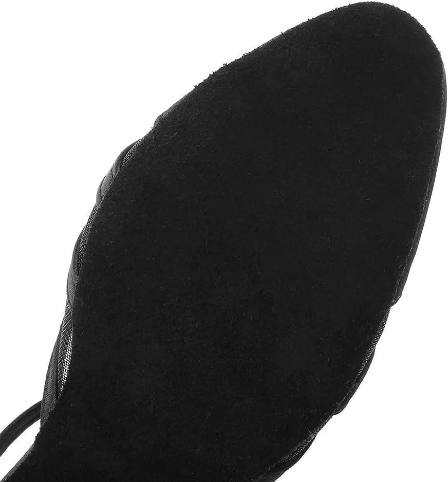 SWDZM Women's Latin Ballroom Dance Shoes Closed Toe Smooth Salsa Practice Performance Dancing Shoes