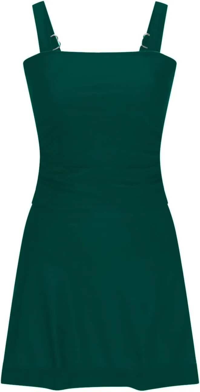 Swim Dress Tummy Control Tankini Tops for Women Two Piece Skirts Bathing Suit Solid Color Summer Beach Swimsuits
