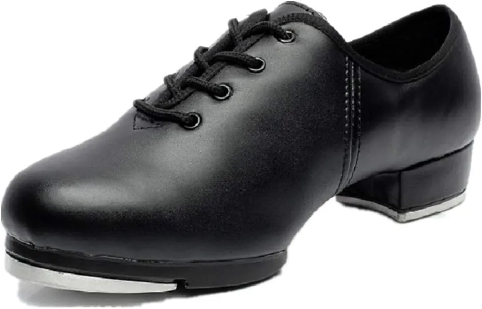 Synthetic Tap Shoes Oxford Dancing Shoes for Men,Adults, Black