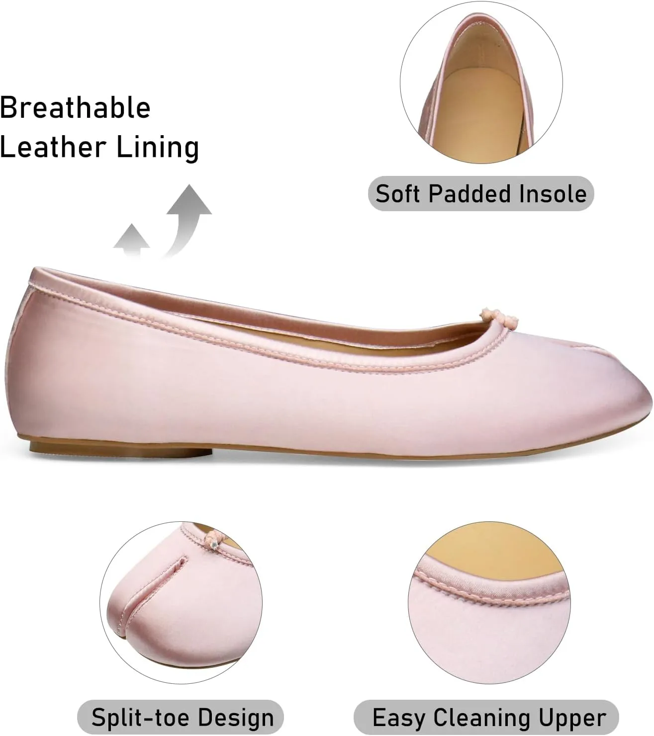 Tabi Shoes Women Split Toe Wide Width Ballet Flats Comfort Casual Work Shoes for Women Office 2025 Spring