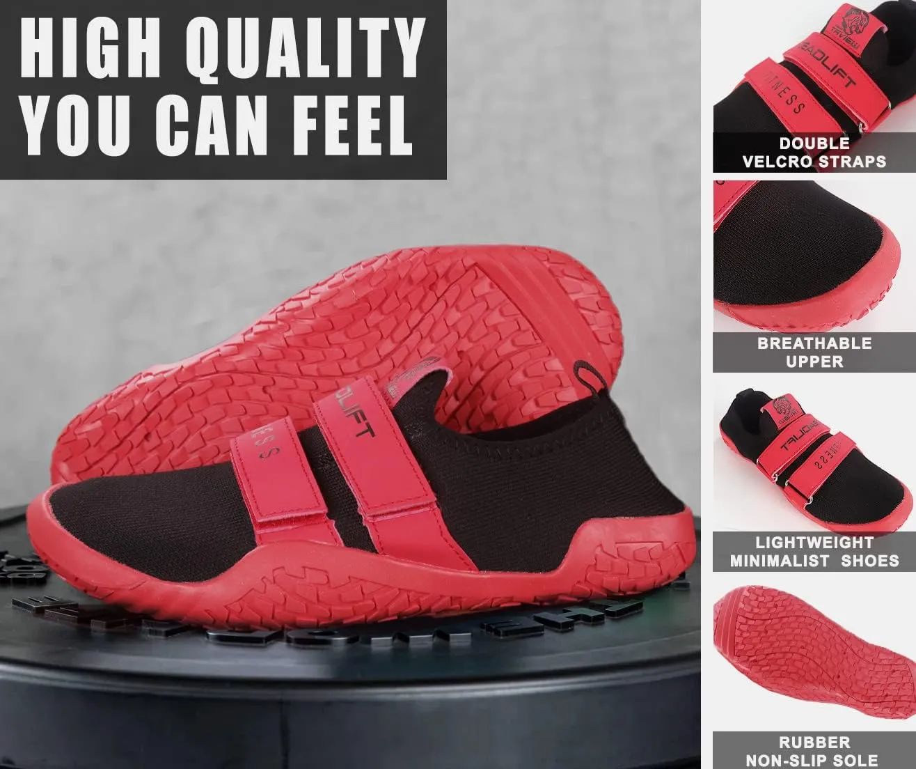 TAVIEW Deadlift Shoes - Non-Slip Weightlifting Shoes for Powerlifting, Deadlifting & Crossfit
