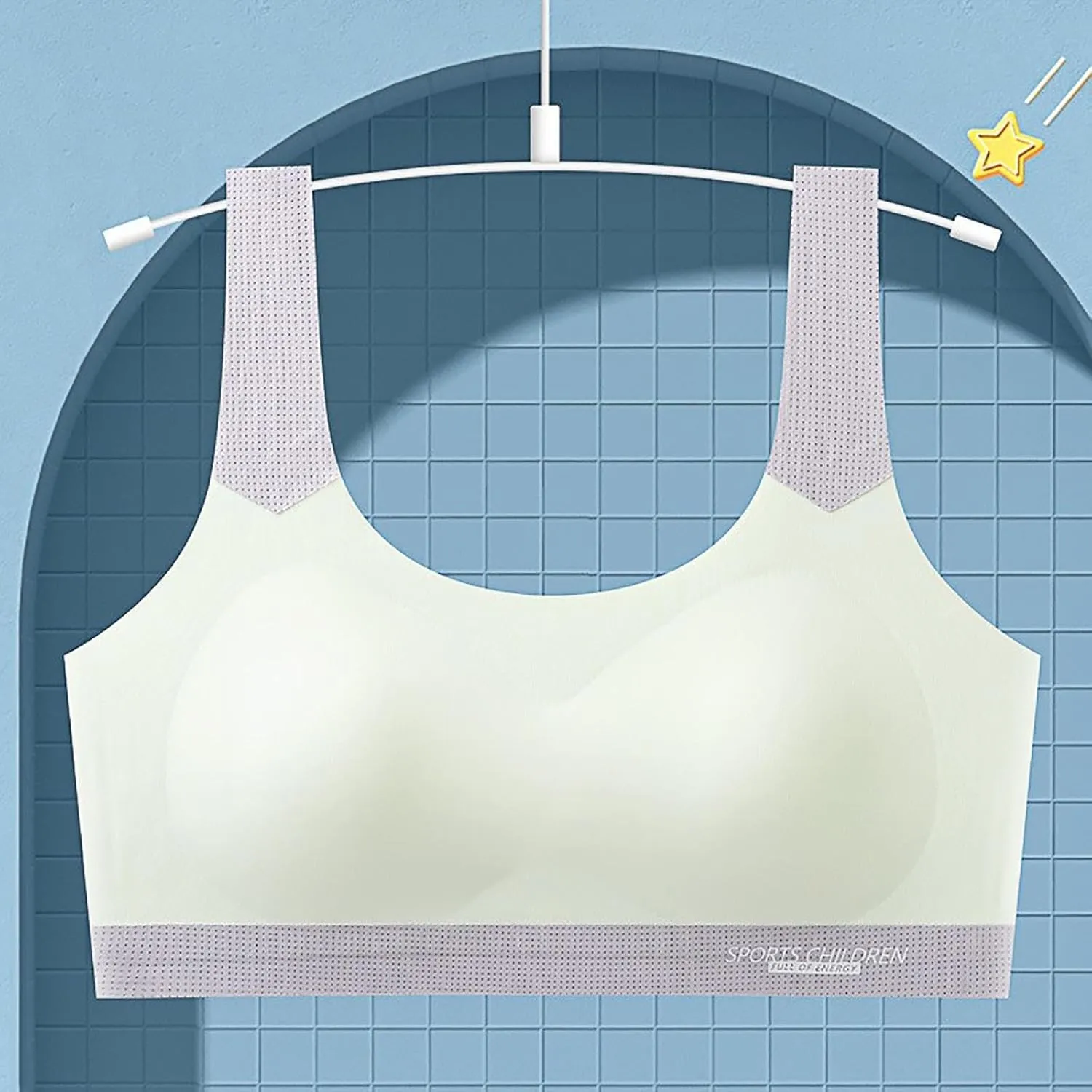 Teen Girl Bras Solid Colour Soft Ice Silk Wireless Bras with Support and Lift Seamless Comfort Soft Bras for Teen