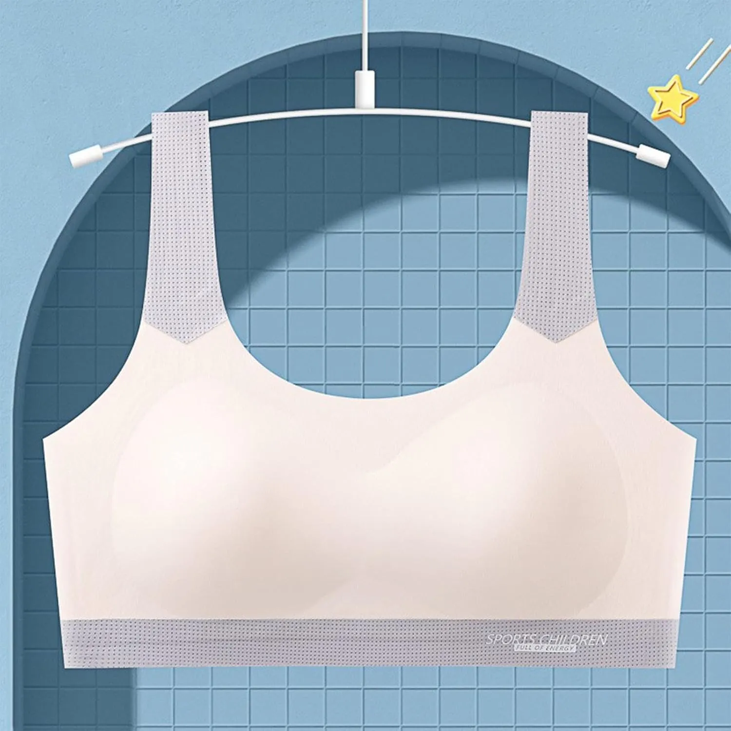 Teen Girl Bras Solid Colour Soft Ice Silk Wireless Bras with Support and Lift Seamless Comfort Soft Bras for Teen