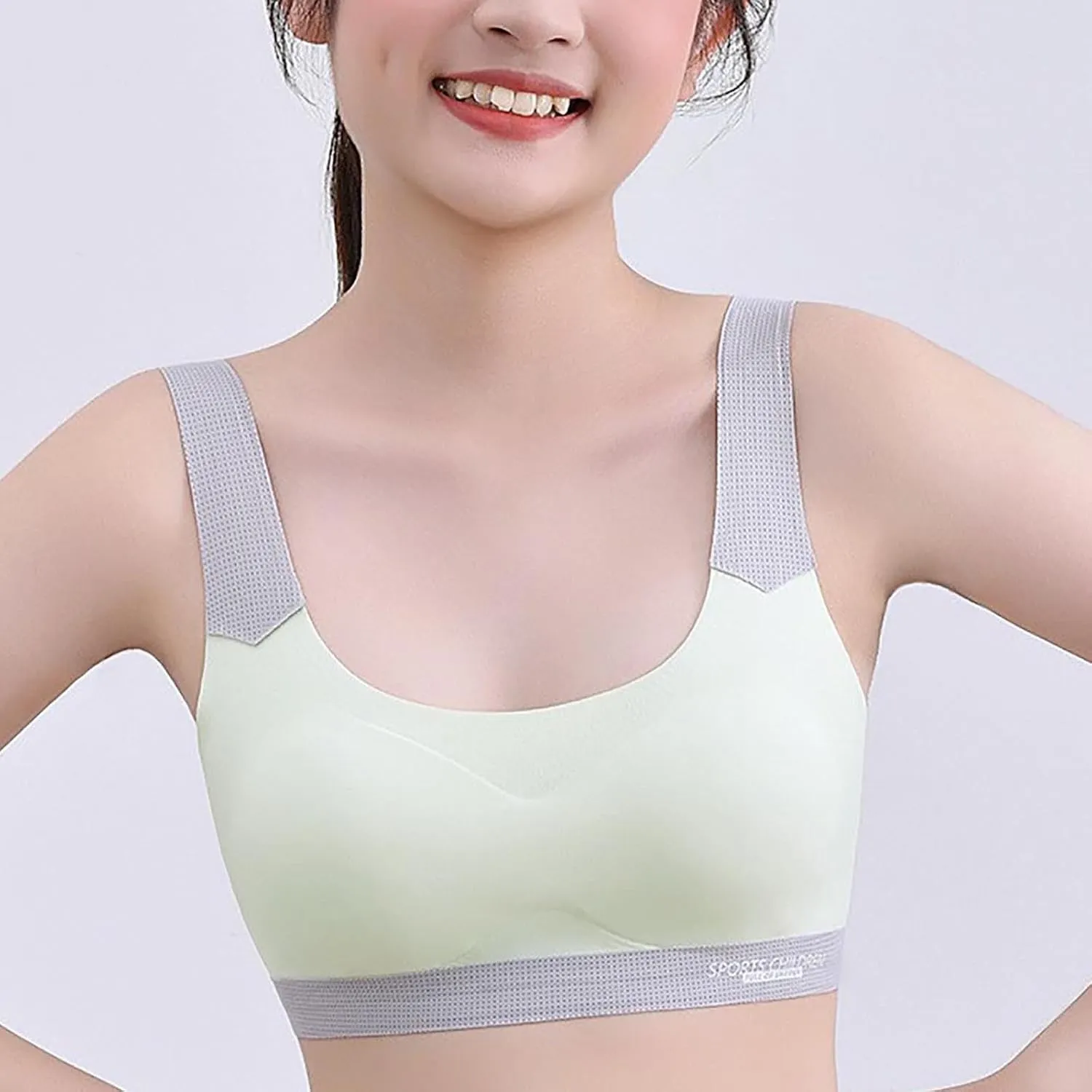 Teen Girl Bras Solid Colour Soft Ice Silk Wireless Bras with Support and Lift Seamless Comfort Soft Bras for Teen