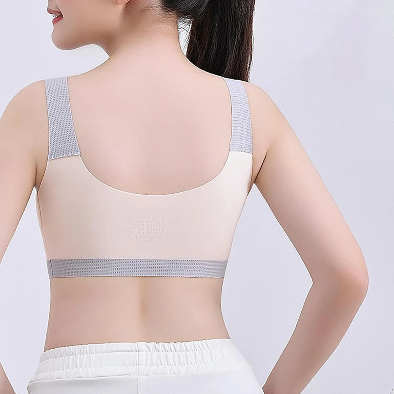 Teen Girl Bras Solid Colour Soft Ice Silk Wireless Bras with Support and Lift Seamless Comfort Soft Bras for Teen