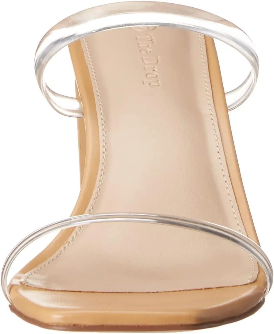 The Drop Women's Avery Square Toe Two Strap High Heeled Sandal