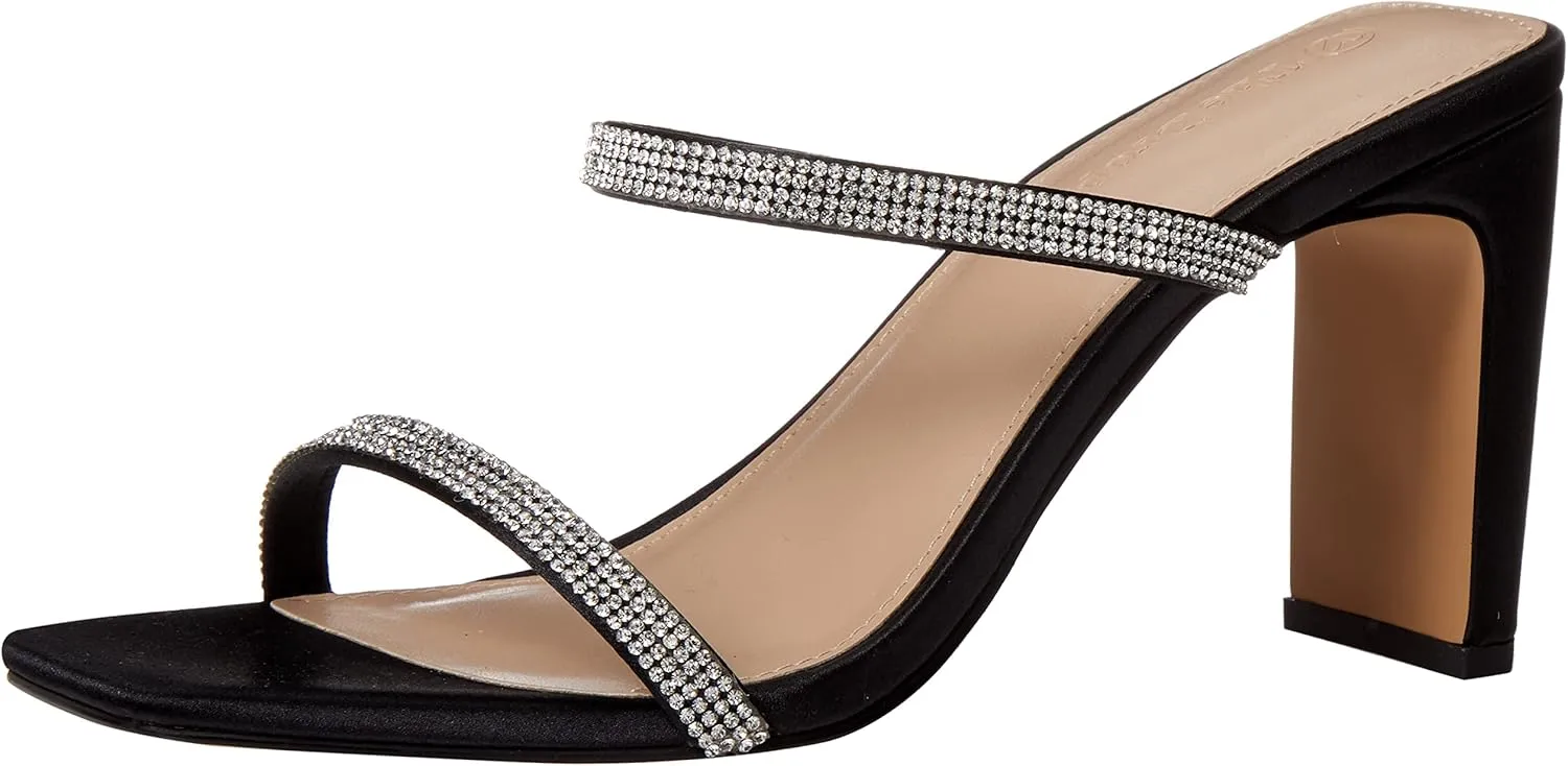 The Drop Women's Avery Square Toe Two Strap High Heeled Sandal