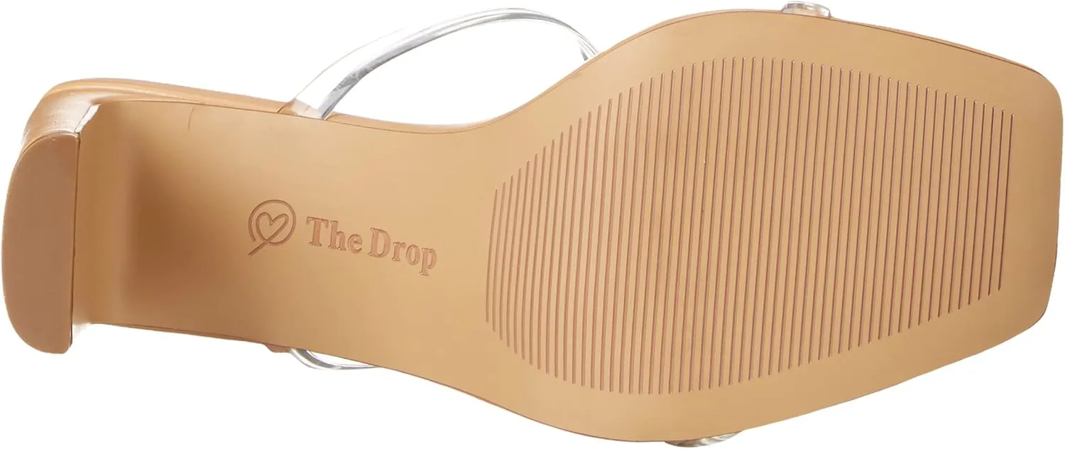 The Drop Women's Avery Square Toe Two Strap High Heeled Sandal