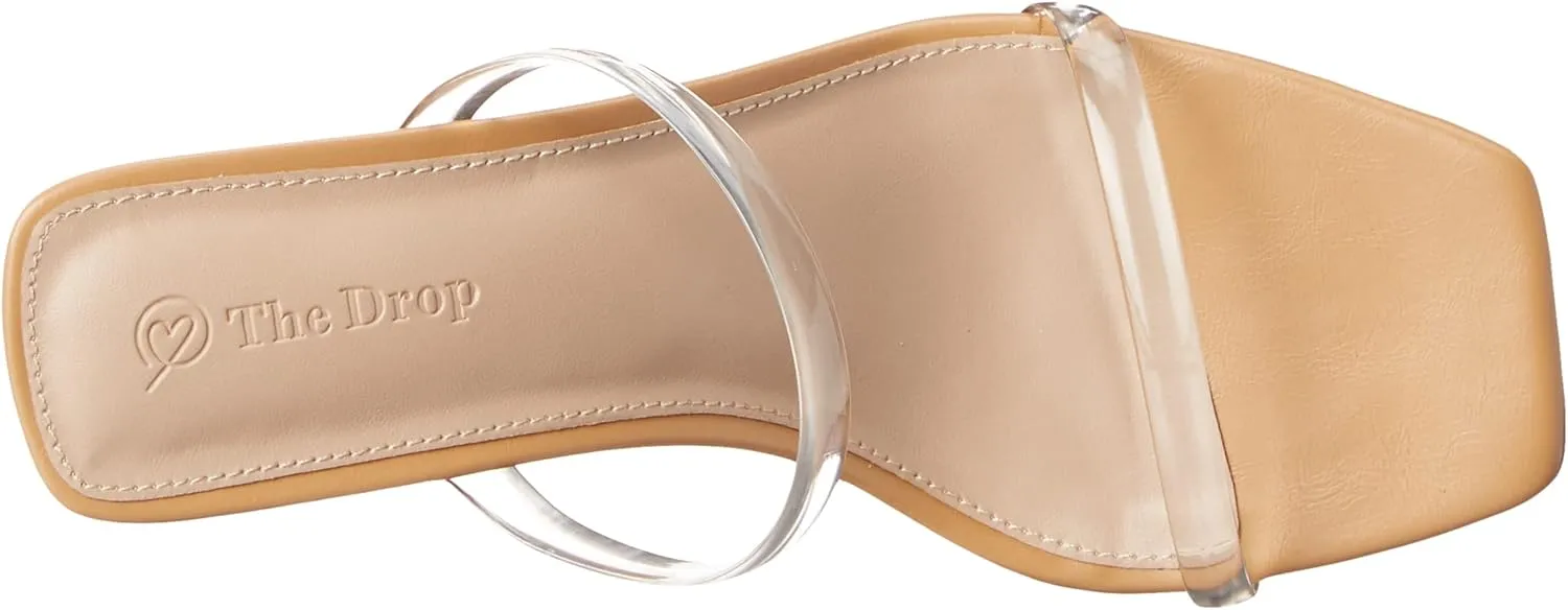 The Drop Women's Avery Square Toe Two Strap High Heeled Sandal
