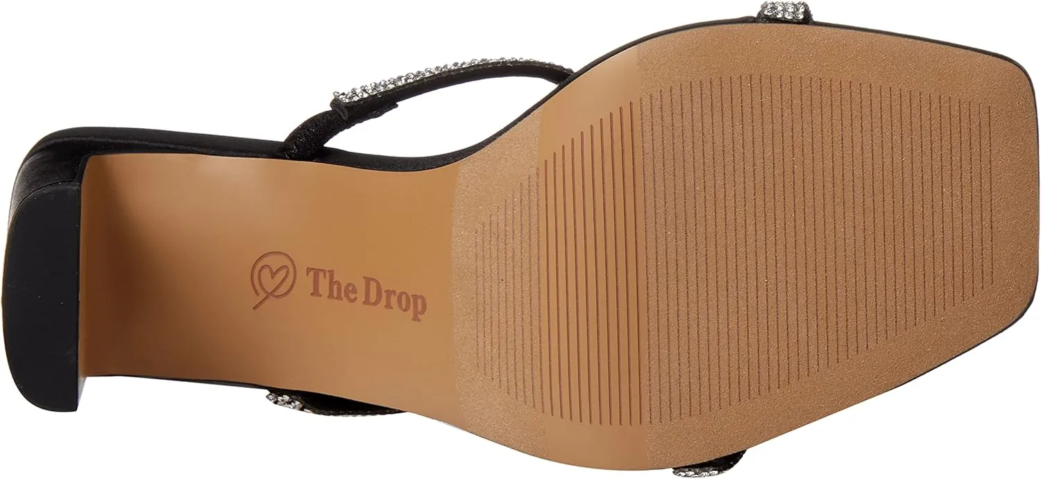 The Drop Women's Avery Square Toe Two Strap High Heeled Sandal