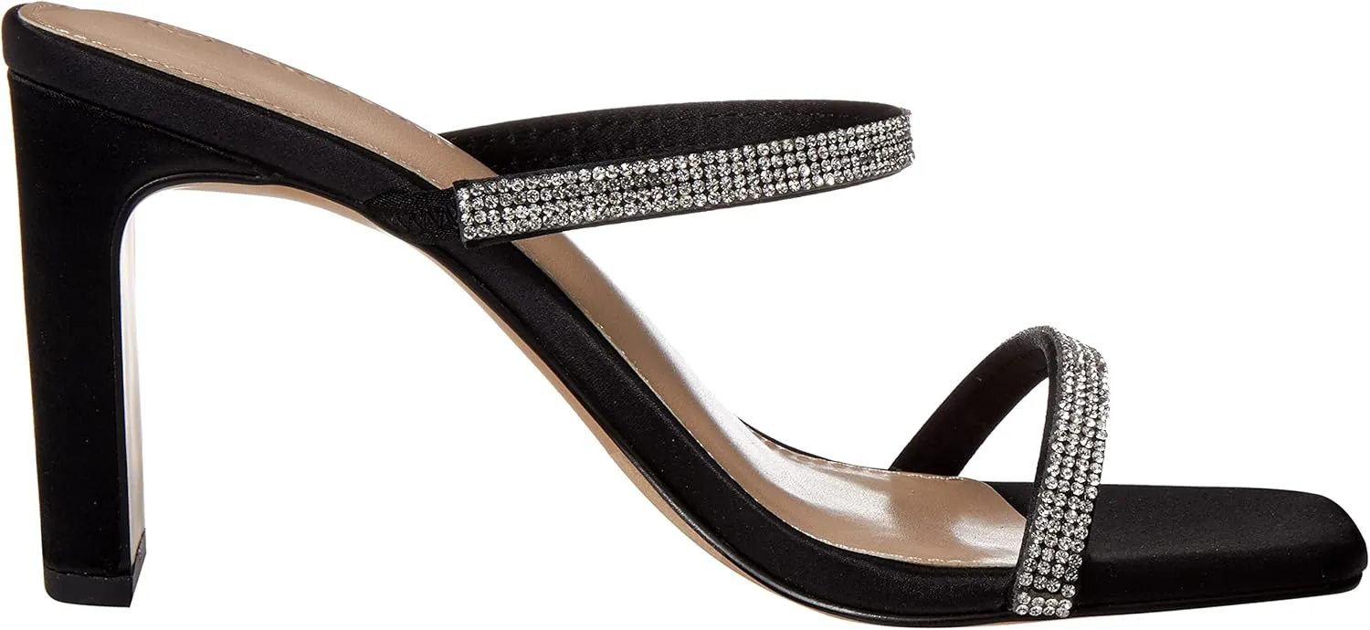 The Drop Women's Avery Square Toe Two Strap High Heeled Sandal