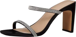 The Drop Women's Avery Square Toe Two Strap High Heeled Sandal