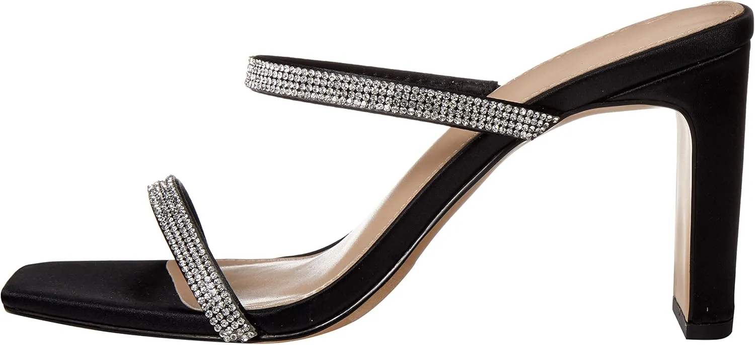The Drop Women's Avery Square Toe Two Strap High Heeled Sandal