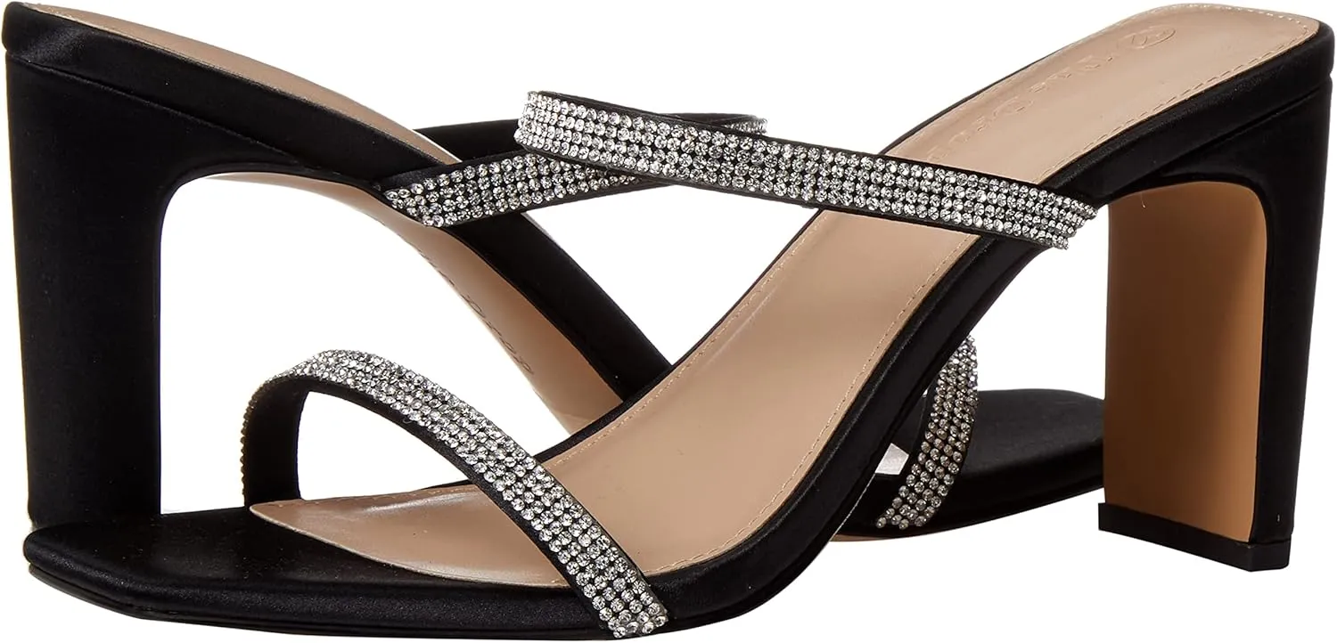 The Drop Women's Avery Square Toe Two Strap High Heeled Sandal