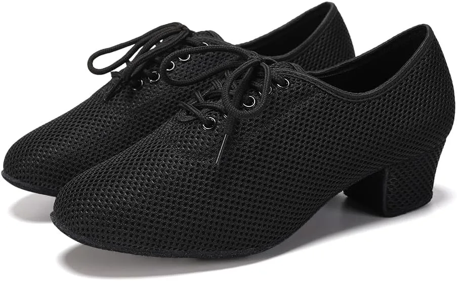 TINRYMX Ballroom Dance Shoes Women Practice Teaching Modern Professional Standard Latin Salsa Dance Shoes, Model RY-1801WB
