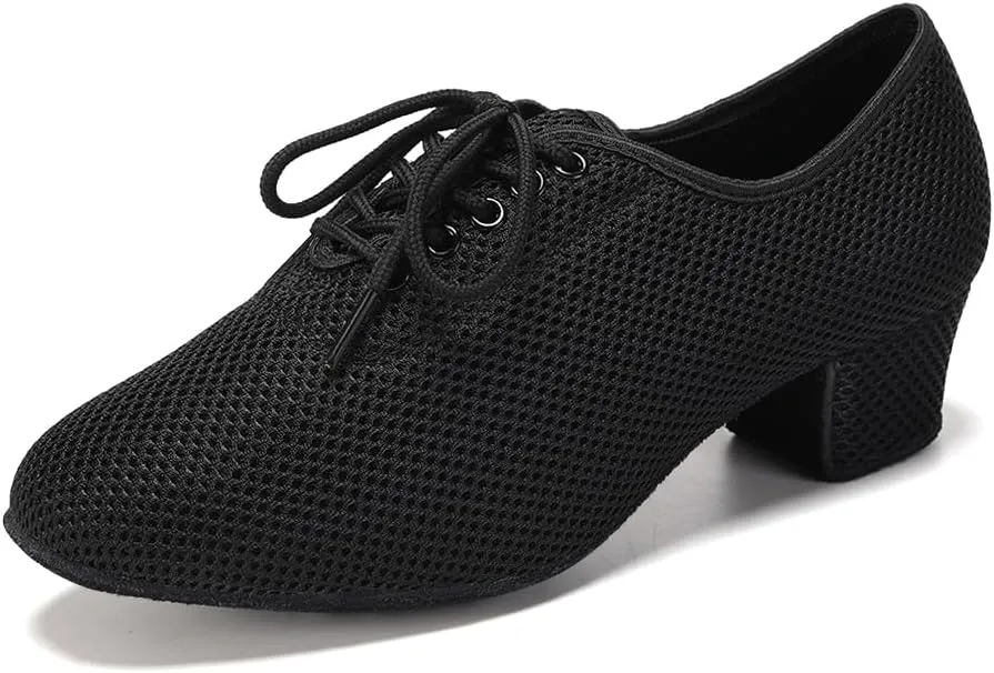 TINRYMX Ballroom Dance Shoes Women Practice Teaching Modern Professional Standard Latin Salsa Dance Shoes, Model RY-1801WB