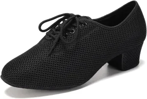 TINRYMX Ballroom Dance Shoes Women Practice Teaching Modern Professional Standard Latin Salsa Dance Shoes, Model RY-1801WB