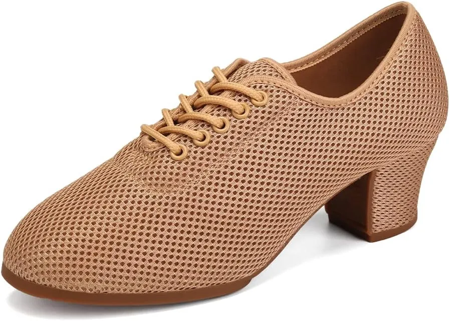 TINRYMX Ballroom Dance Shoes Women Practice Teaching Modern Professional Standard Latin Salsa Dance Shoes, Model RY-1801WB