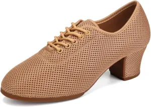 TINRYMX Ballroom Dance Shoes Women Practice Teaching Modern Professional Standard Latin Salsa Dance Shoes, Model RY-1801WB