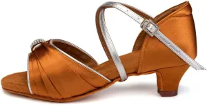 TINRYMX Girls Latin Dance Shoes Ballroom Salsa Tango Professional Performance Practice Dancing Shoes,Model-EM1030