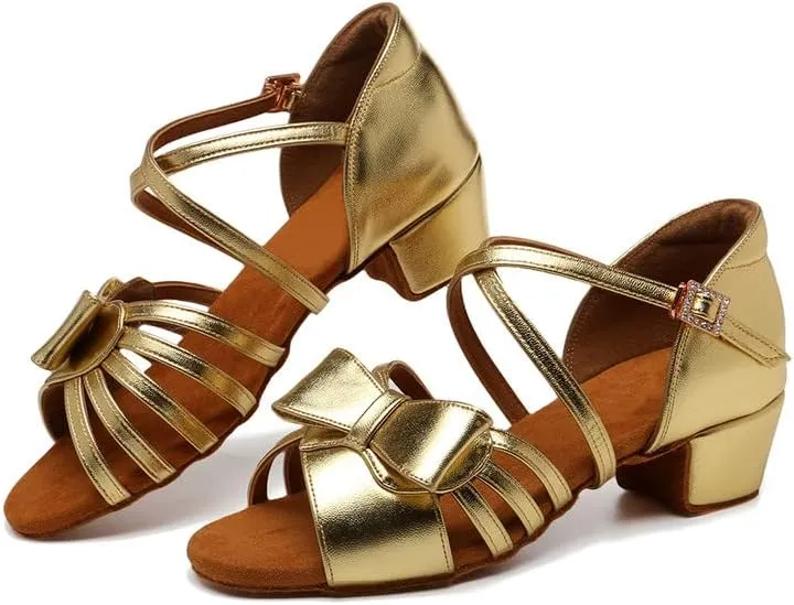 TINRYMX Girls&Women Latin Dance Shoes Ballroom Salsa Tango Professional Performance Practice Dance Shoes,Model-EM-PMTL